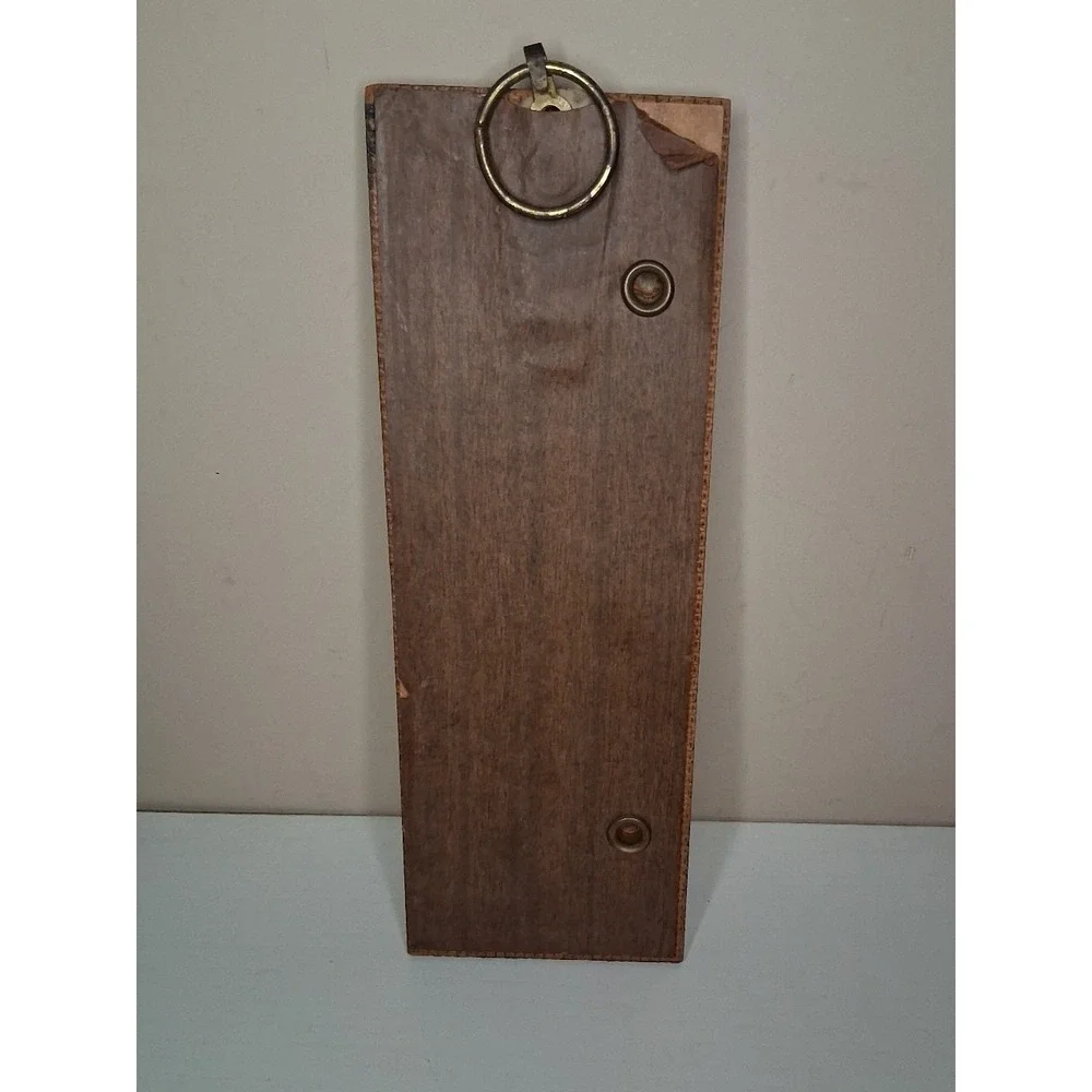 Vintage 3 Opening Picture Frame Wood Metal Trim Vertical Wall Hanging Collage